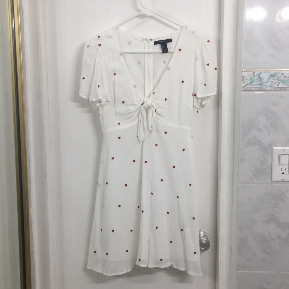 Forever 21 White Dress with hearts